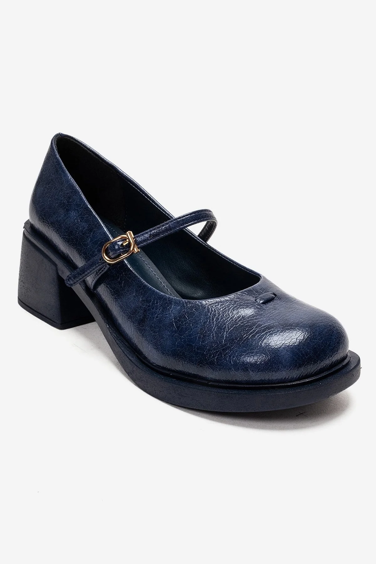 LUANDA - Navy Block Heel Mary Jane Shoe (Women) - Image 3