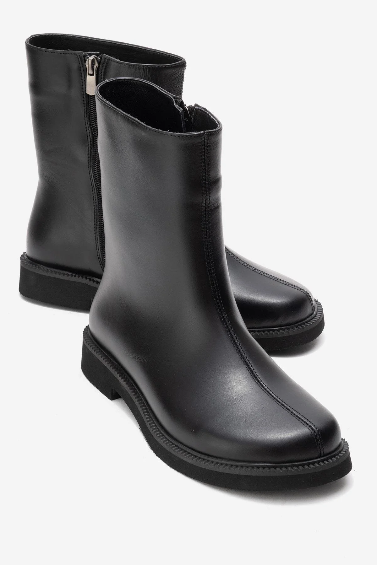 Lucano - Black Genuine Leather Ankle Boot (Women)