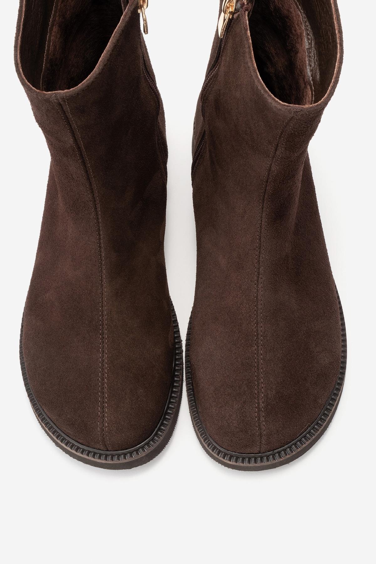 LUCANO - Brown Genuine Suede Leather Boot (Women) - Image 2