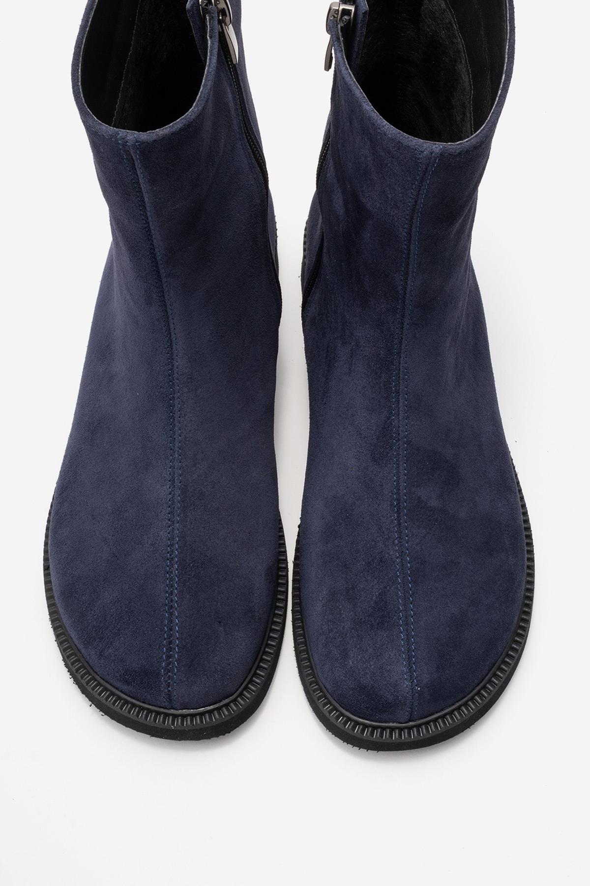 LUCANO - Navy Genuine Suede Leather Boot (Women) - Image 2