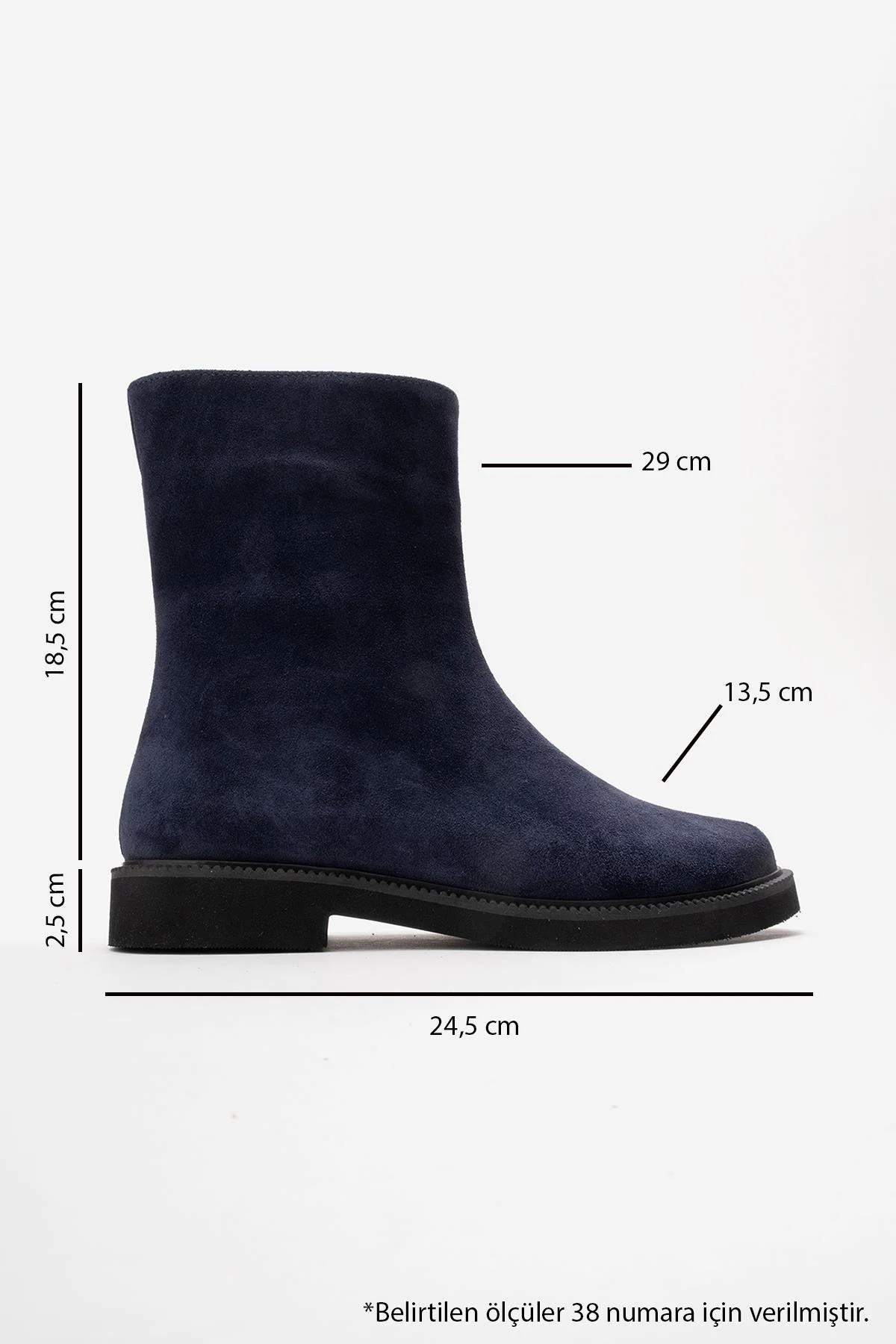 LUCANO - Navy Genuine Suede Leather Boot (Women) - Image 6