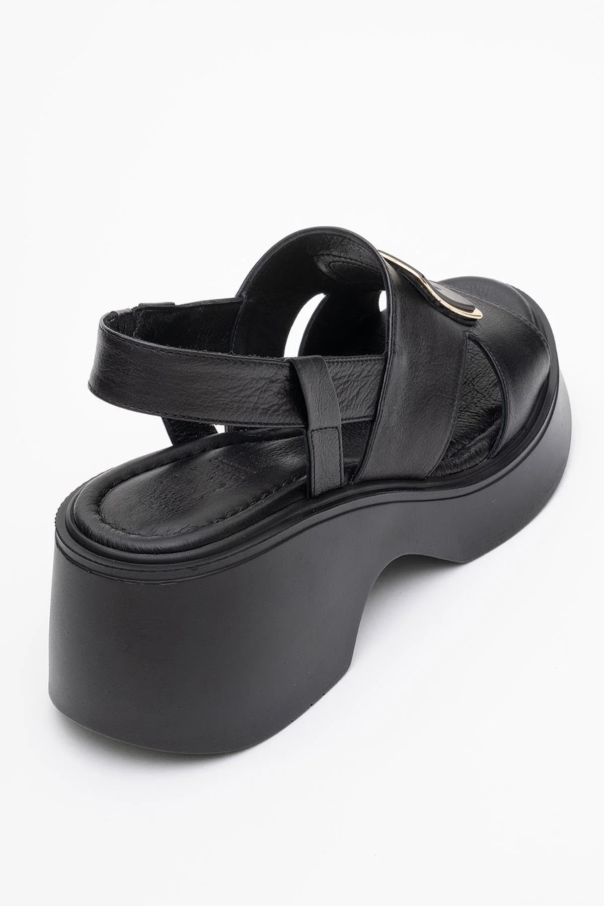 Lucıa - Black Genuine Leather Block Heel Sandal (women) - Image 5