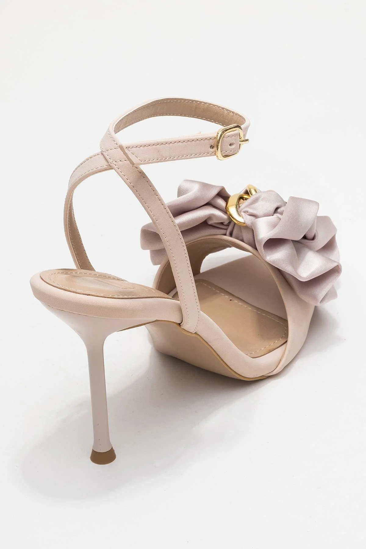 Lucy - Beige Satin Bow Stiletto Pump (Women) - Image 5
