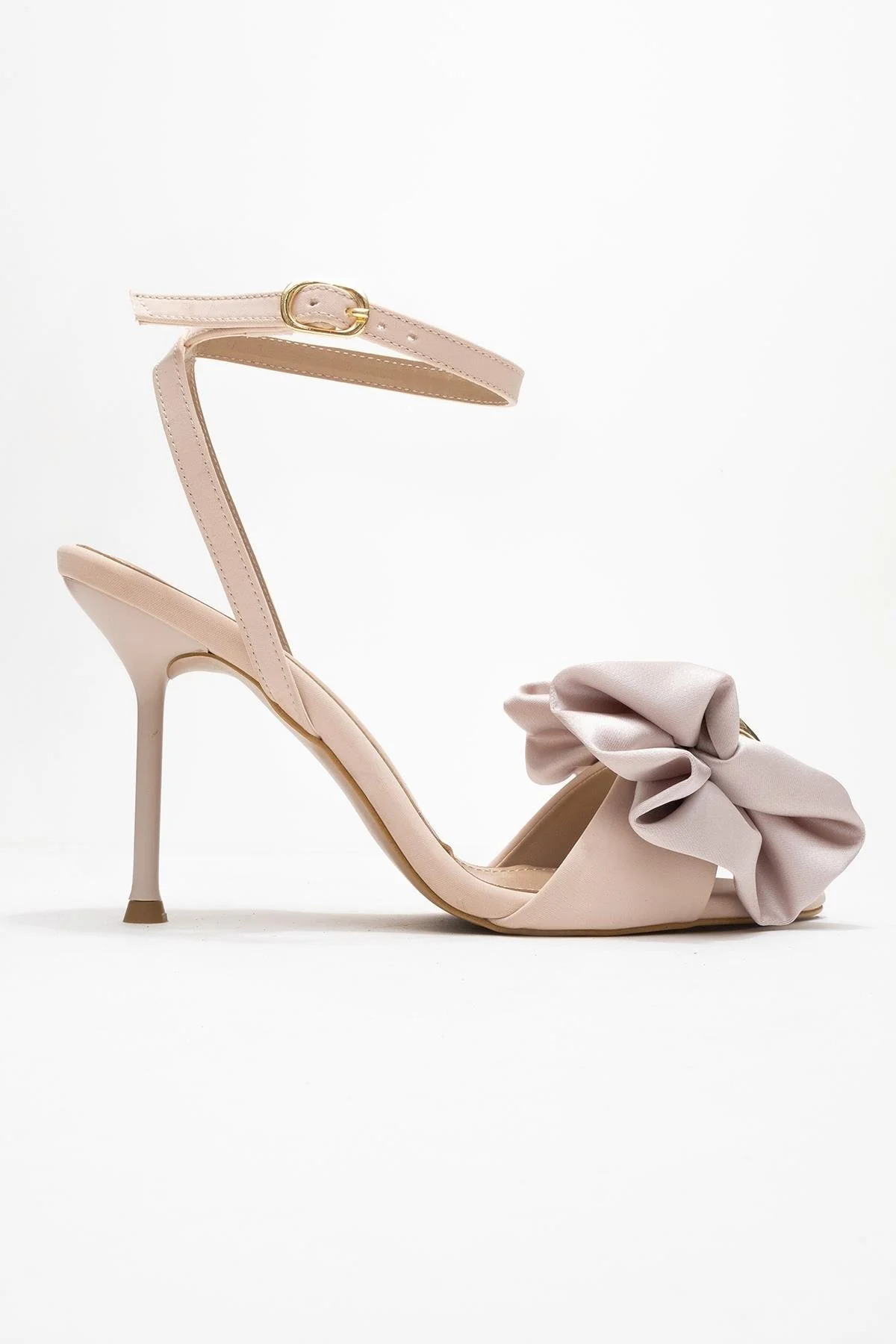 Lucy - Beige Satin Bow Stiletto Pump (Women) - Image 6