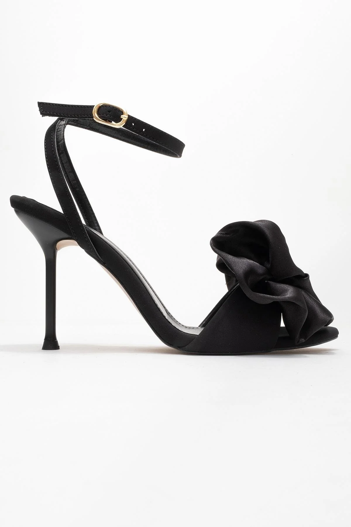 Lucy - Black Satin Bow Open-Toe Stiletto (Women) - Image 6