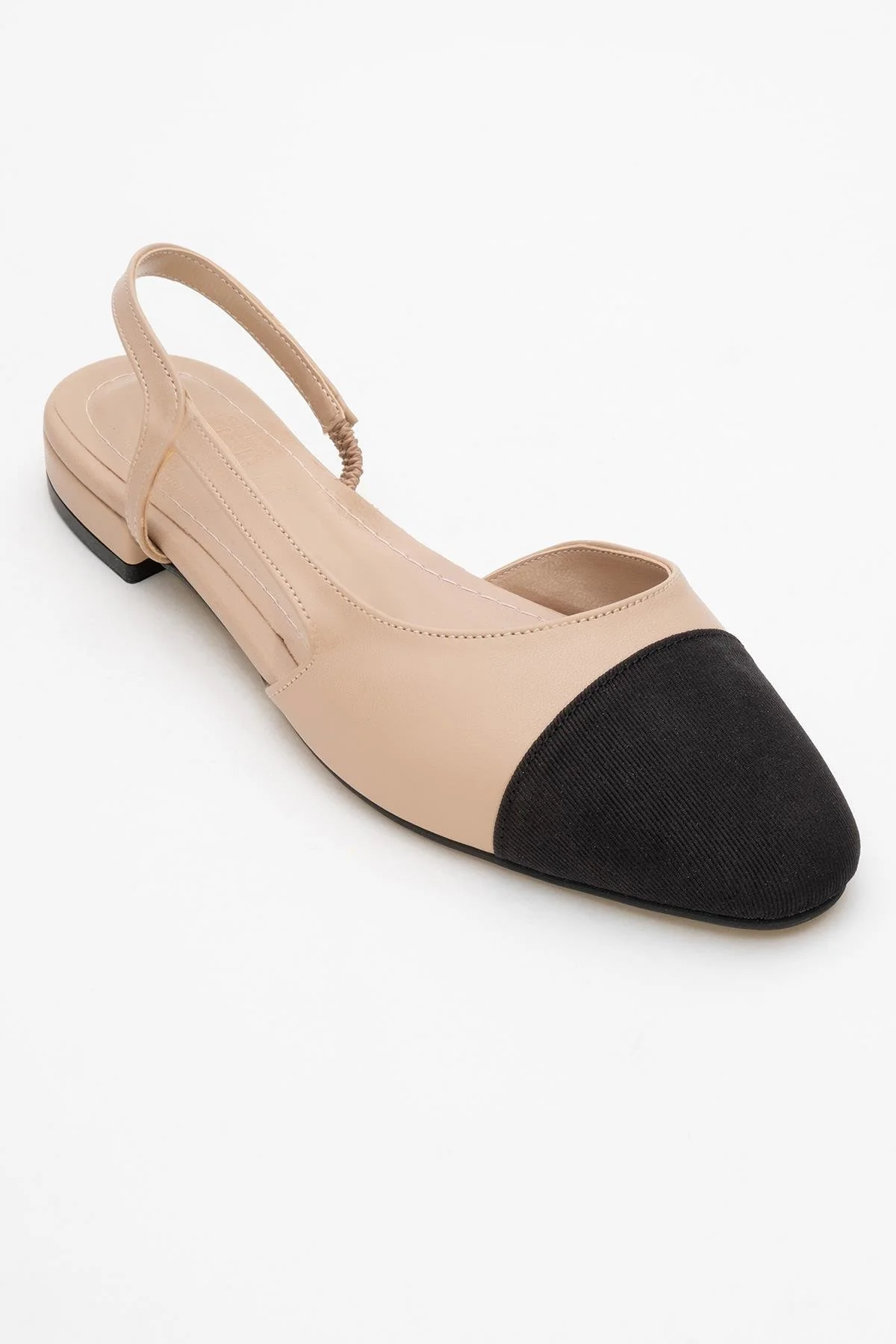 Lujo - Beige Backless Flat Ballerina (Women) - Image 3