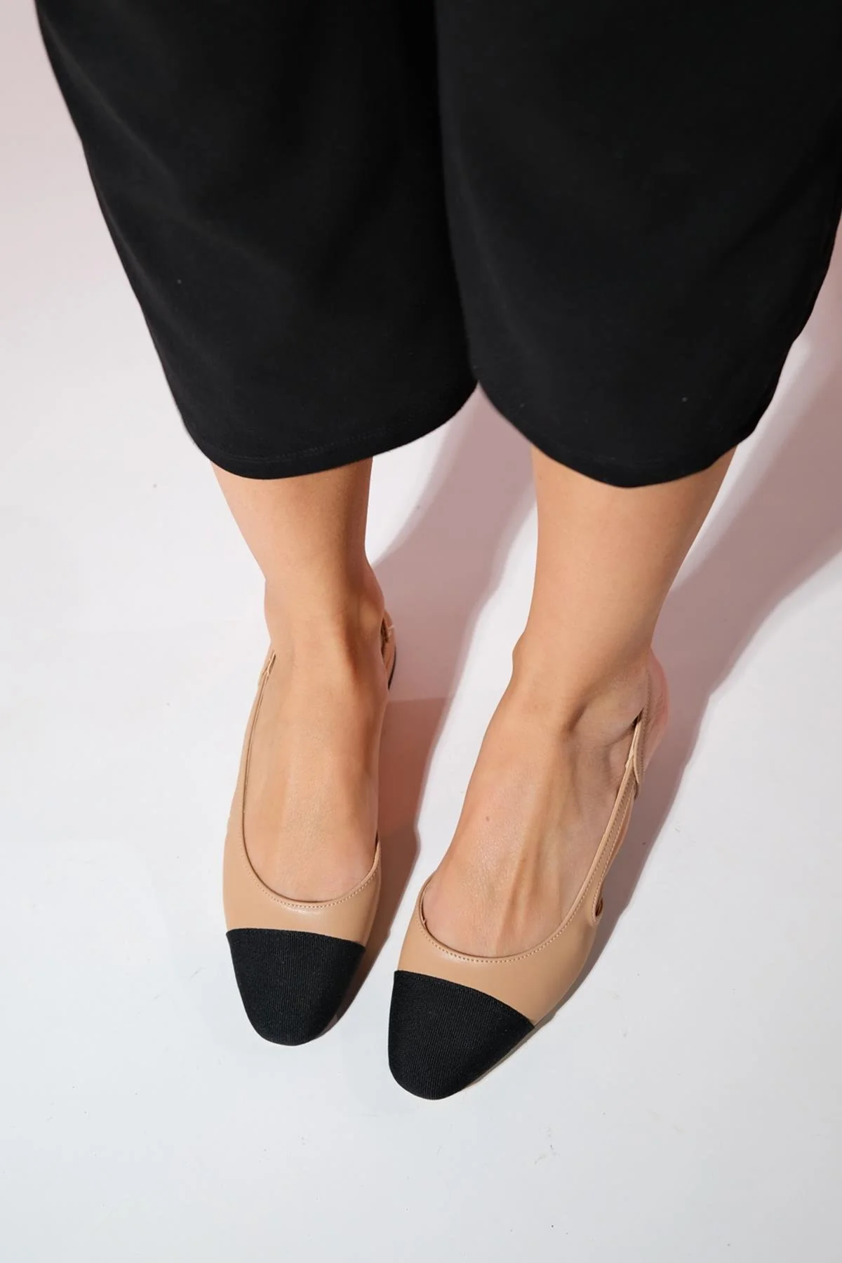 Lujo - Beige Backless Flat Ballerina (Women) - Image 8