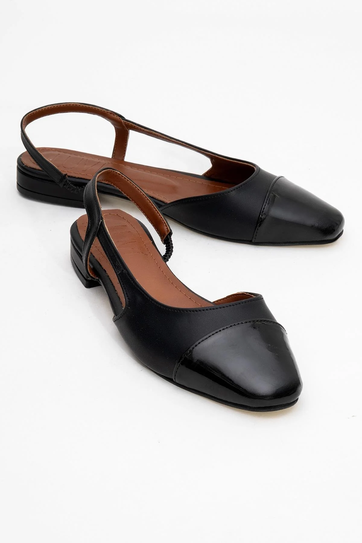 Lujo - Black Backless Ballet Flat (Women)