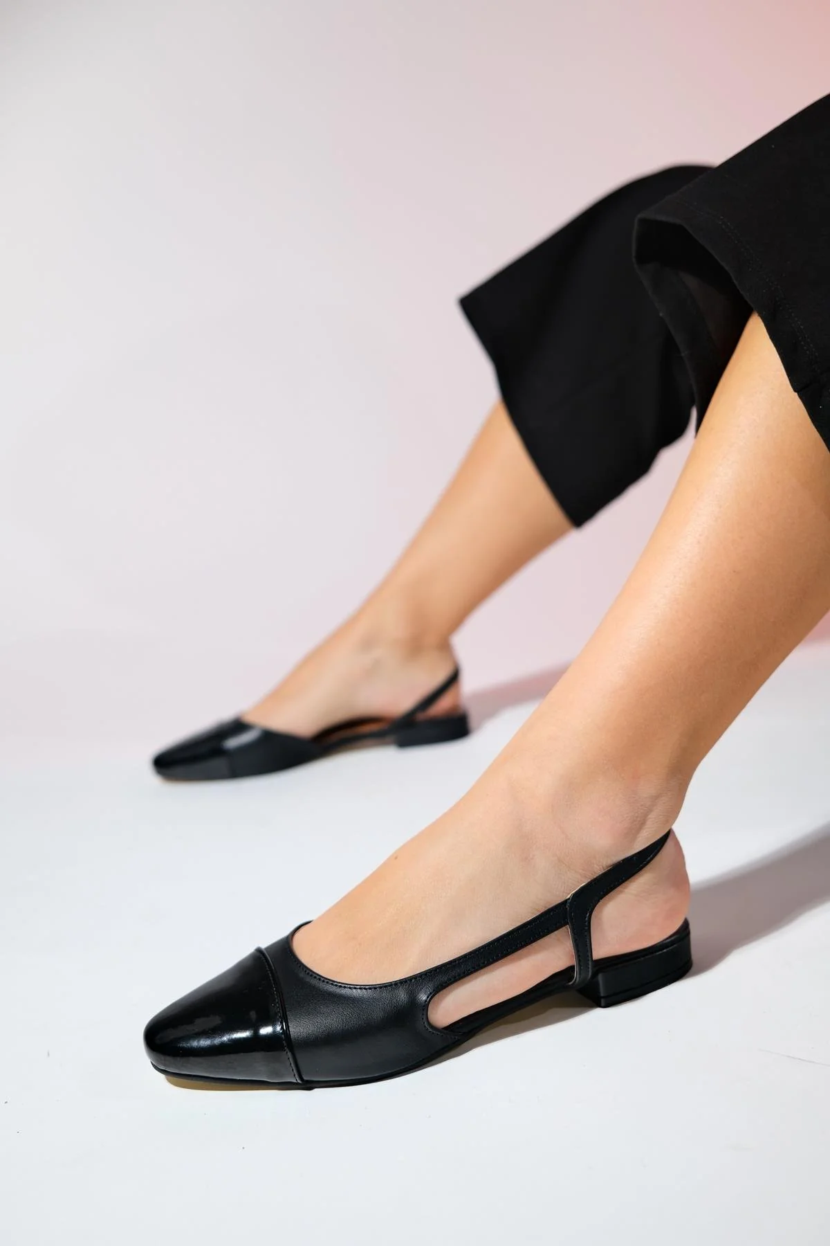 Lujo - Black Backless Ballet Flat (Women) - Image 7