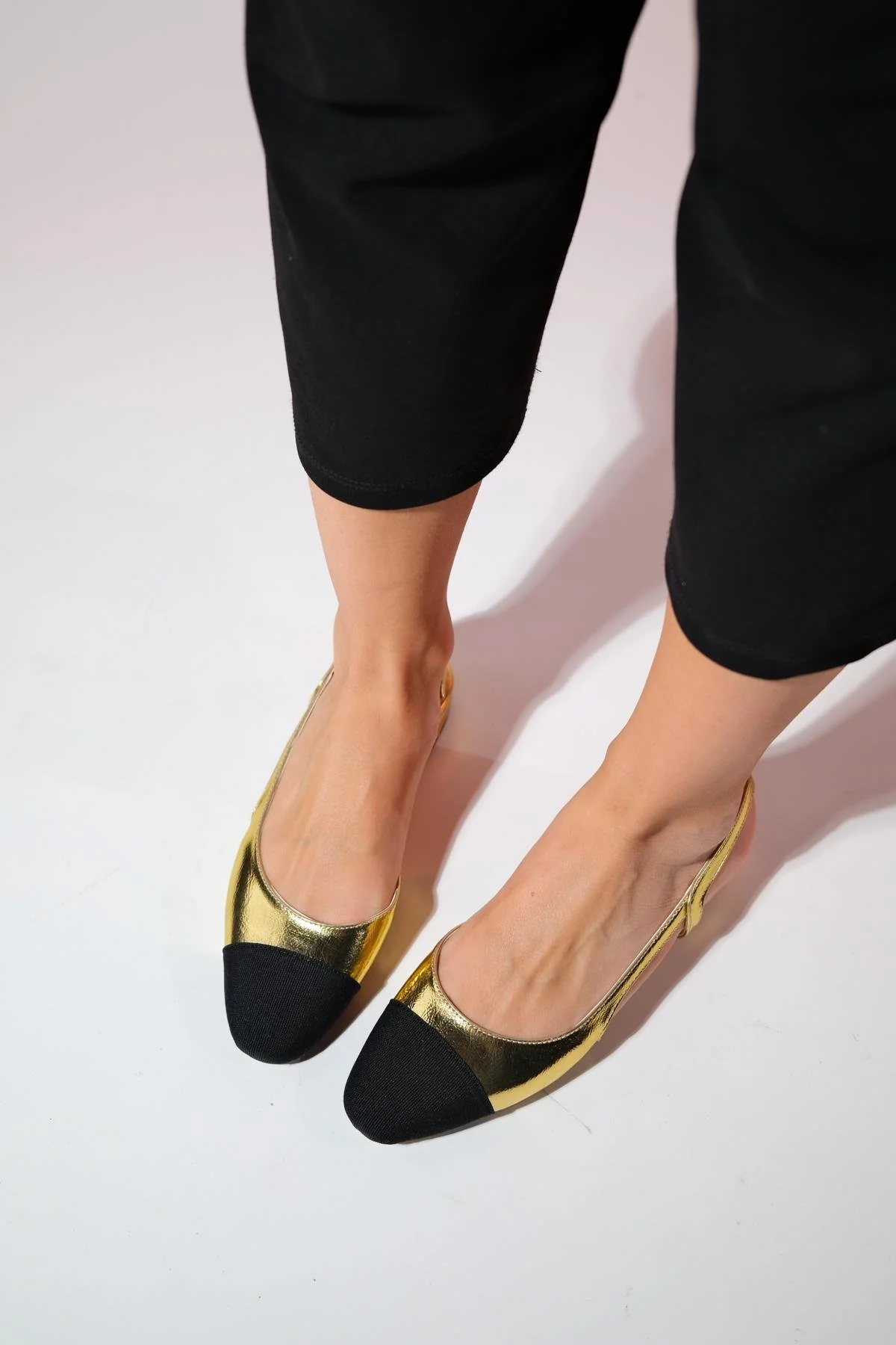 Lujo - Gold Backless Flat Ballerina (Women) - Image 3
