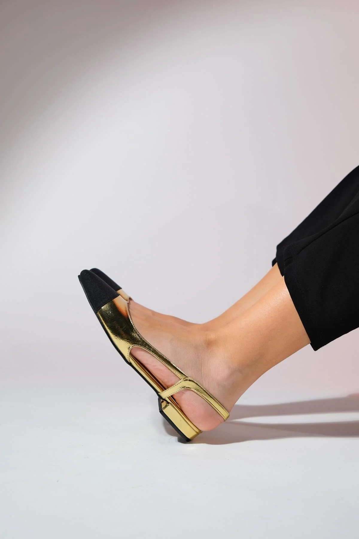 Lujo - Gold Backless Flat Ballerina (Women) - Image 4