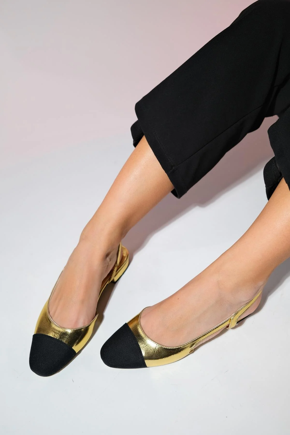 Lujo - Gold Backless Flat Ballerina (Women) - Image 5
