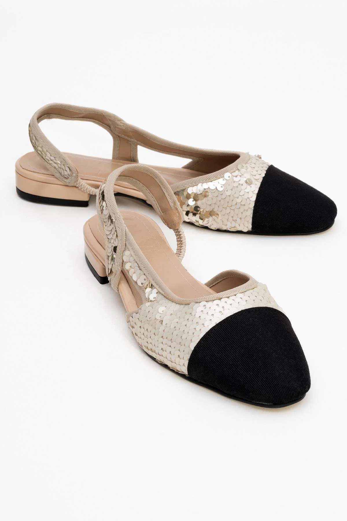 Lujo - Gold Sequin Backless Flat Ballerina (Women)
