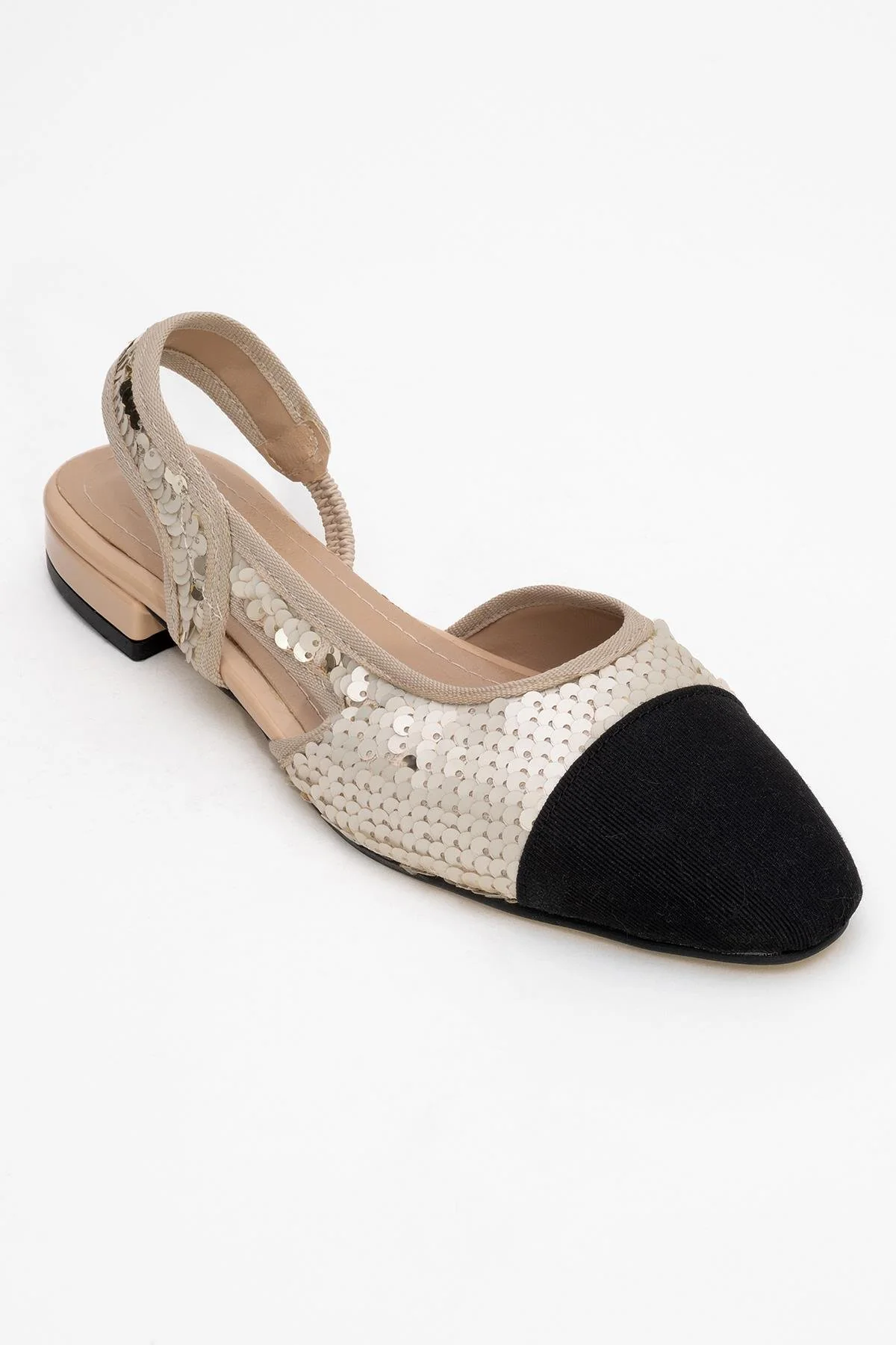 Lujo - Gold Sequin Backless Flat Ballerina (Women) - Image 3