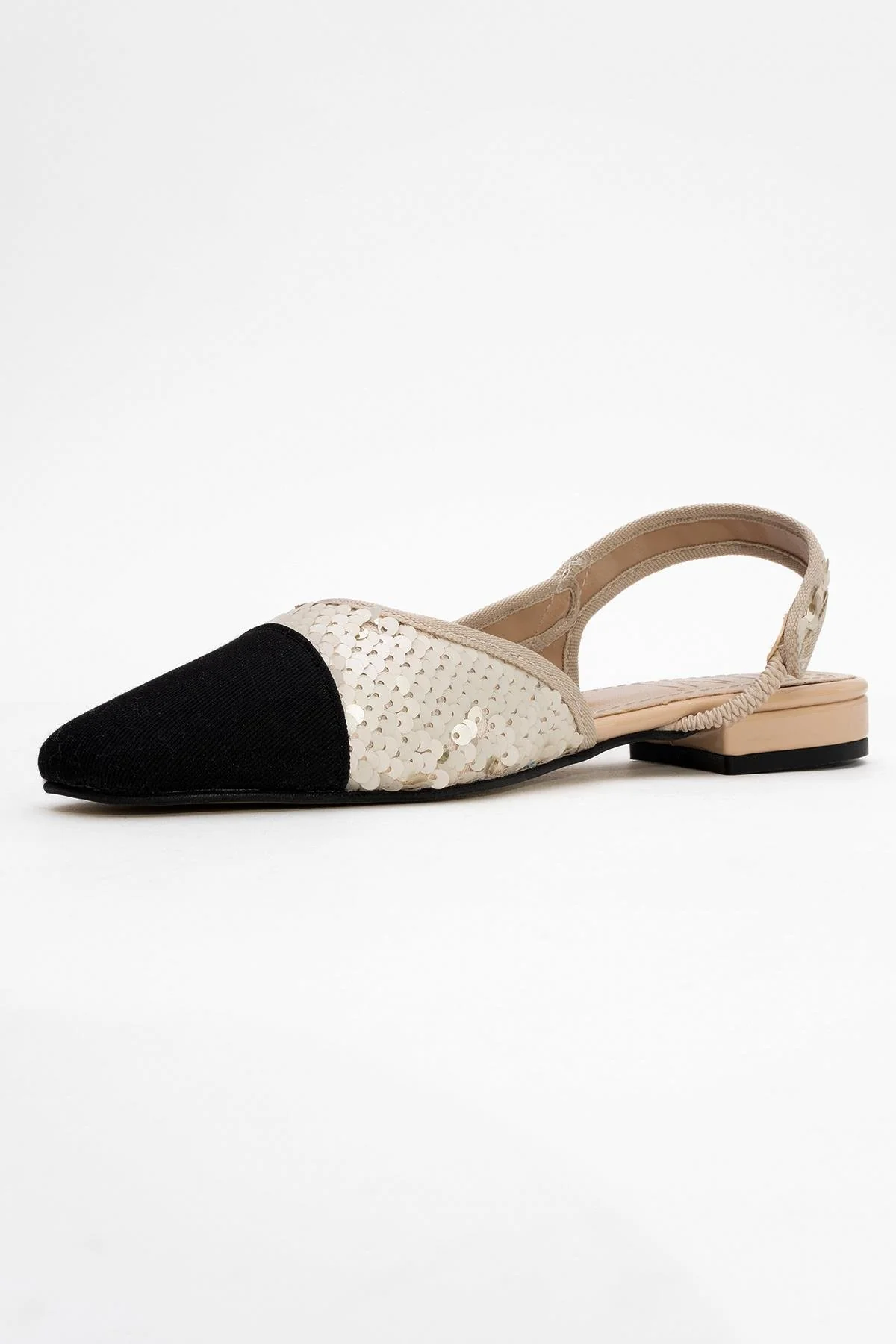 Lujo - Gold Sequin Backless Flat Ballerina (Women) - Image 4