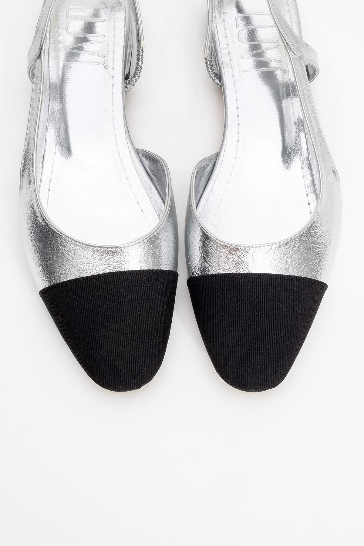 Lujo - Silver Backless Ballet Flat (Women) - Image 2