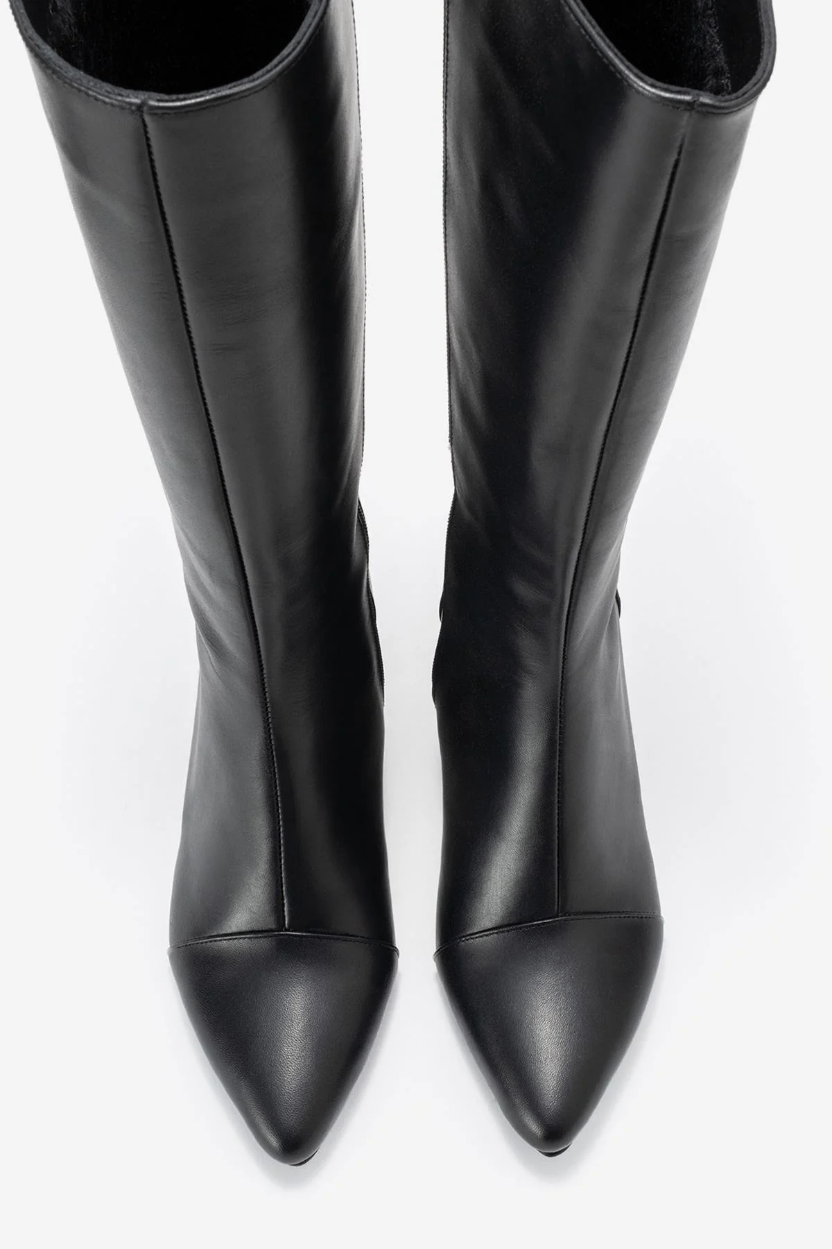 Lumin - Black Genuine Leather Block Heel Knee-High Boot (Women) - Image 2