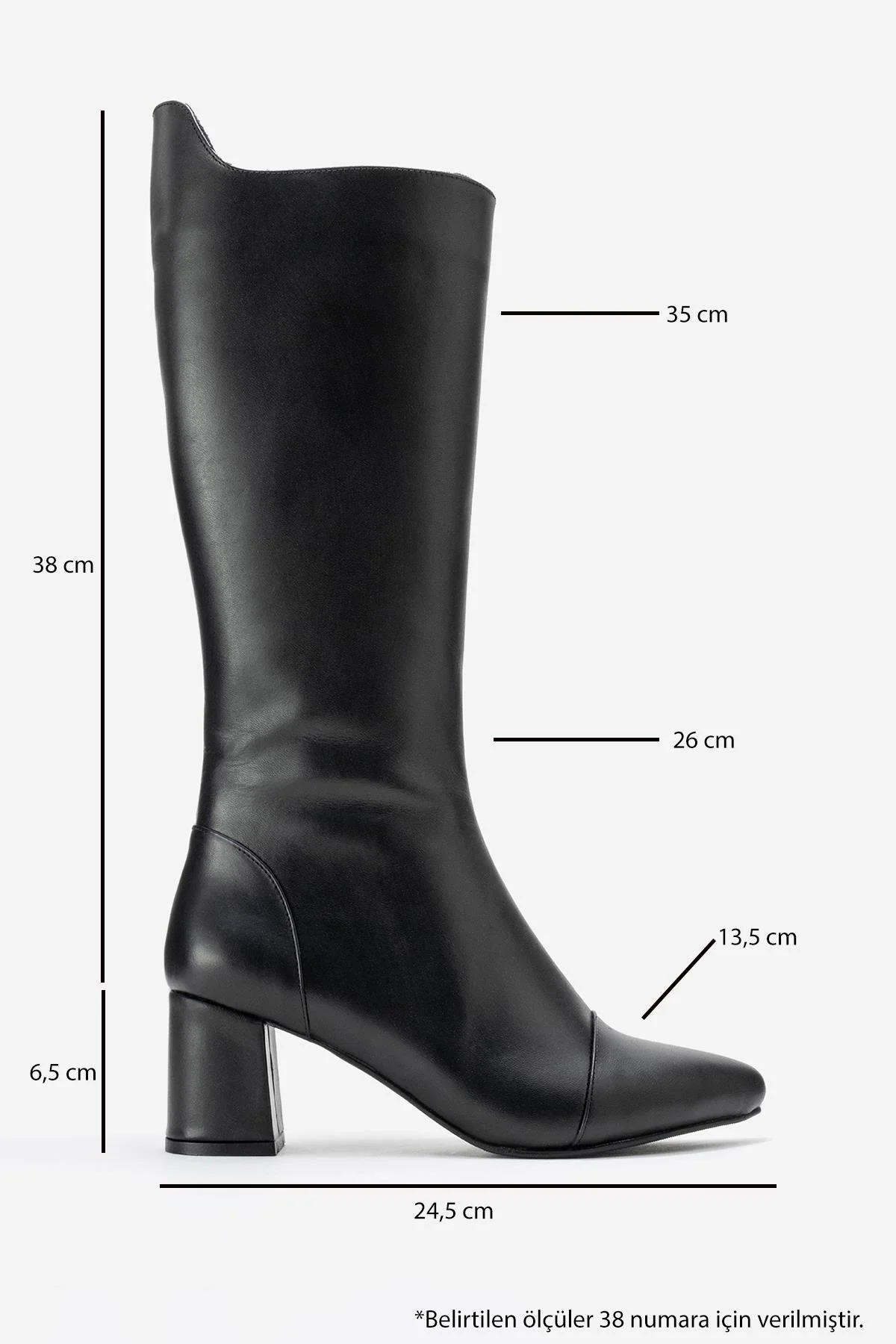 Lumin - Black Genuine Leather Block Heel Knee-High Boot (Women) - Image 6