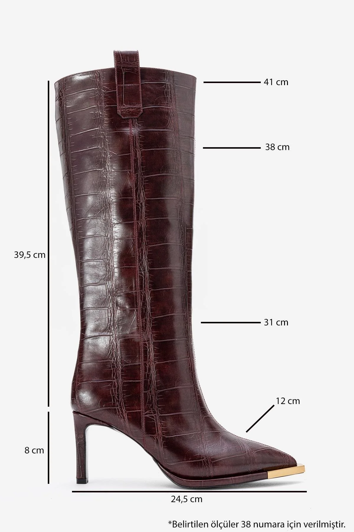 Lunelle - Burgundy Pointed Toe Stiletto Heel Knee-High Boot (Women) - Image 6