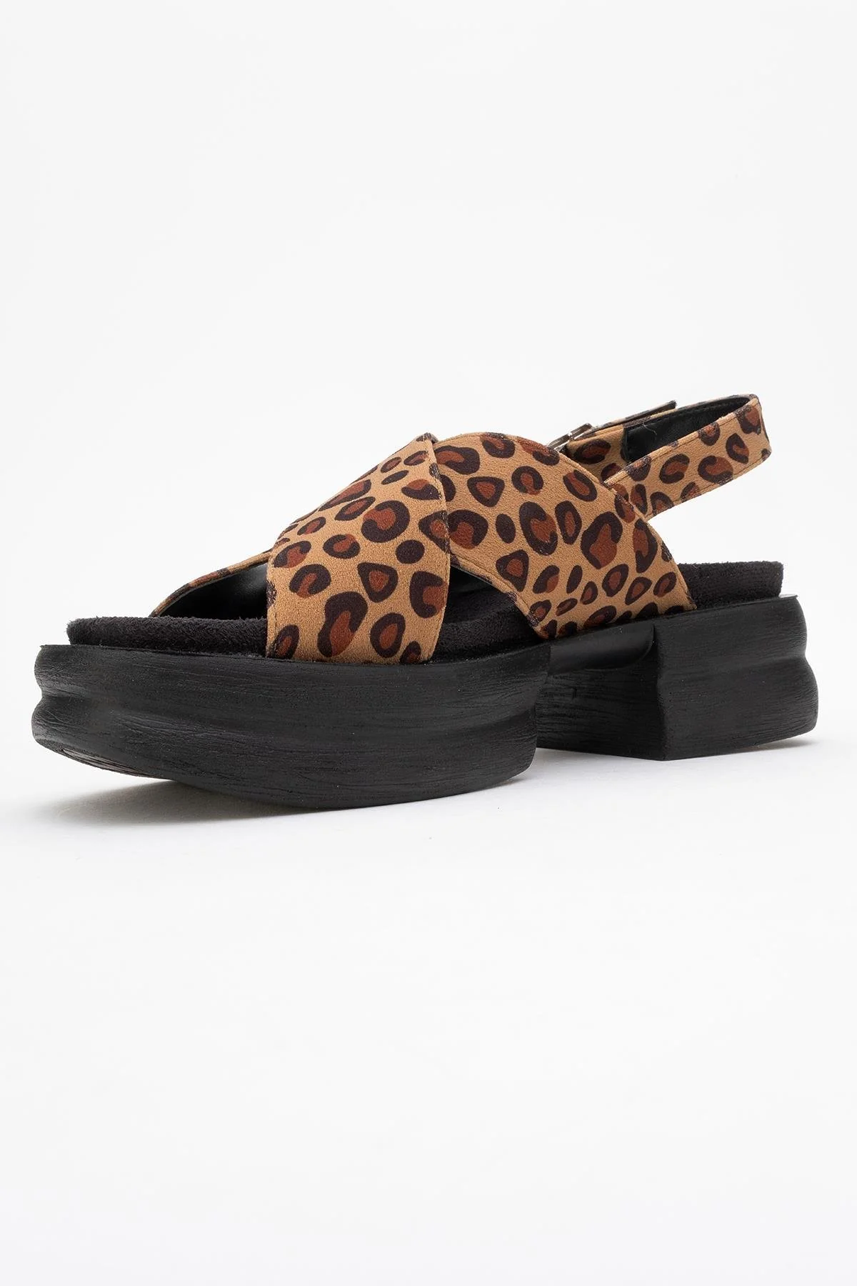 Lungo Leopard Cross‑Strap Wedge Sandal (Women) - Image 4