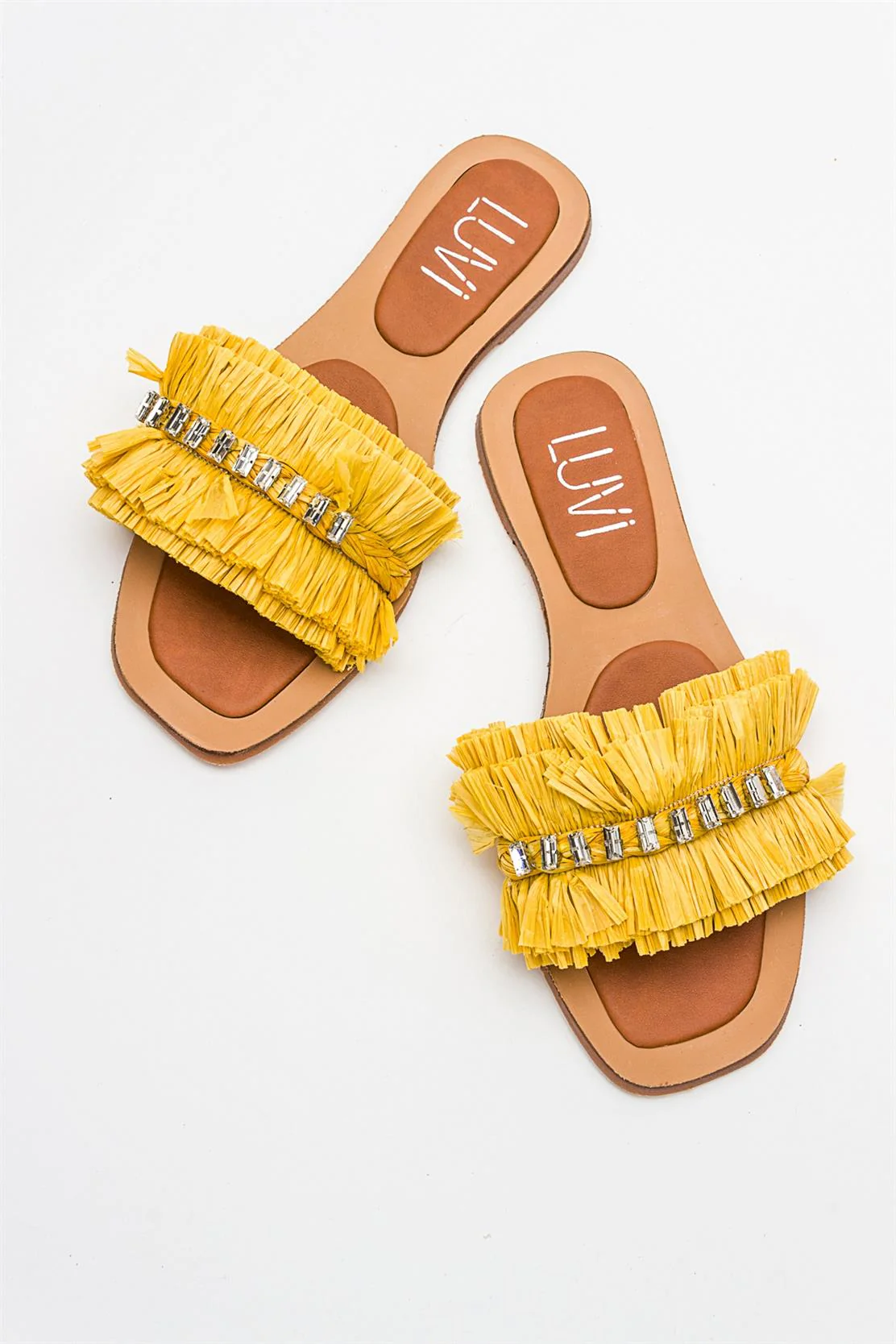 Lupe - Yellow Jeweled Slide (Women) - Image 2
