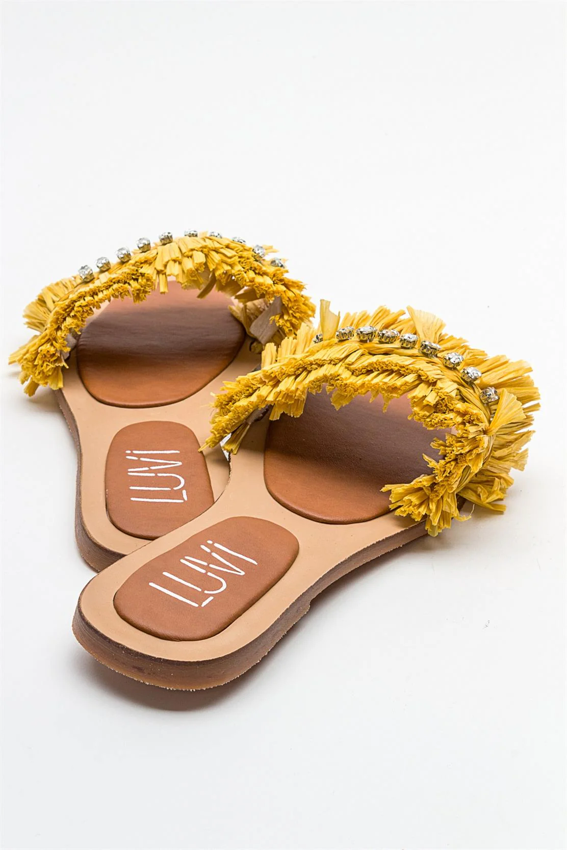 Lupe - Yellow Jeweled Slide (Women) - Image 4