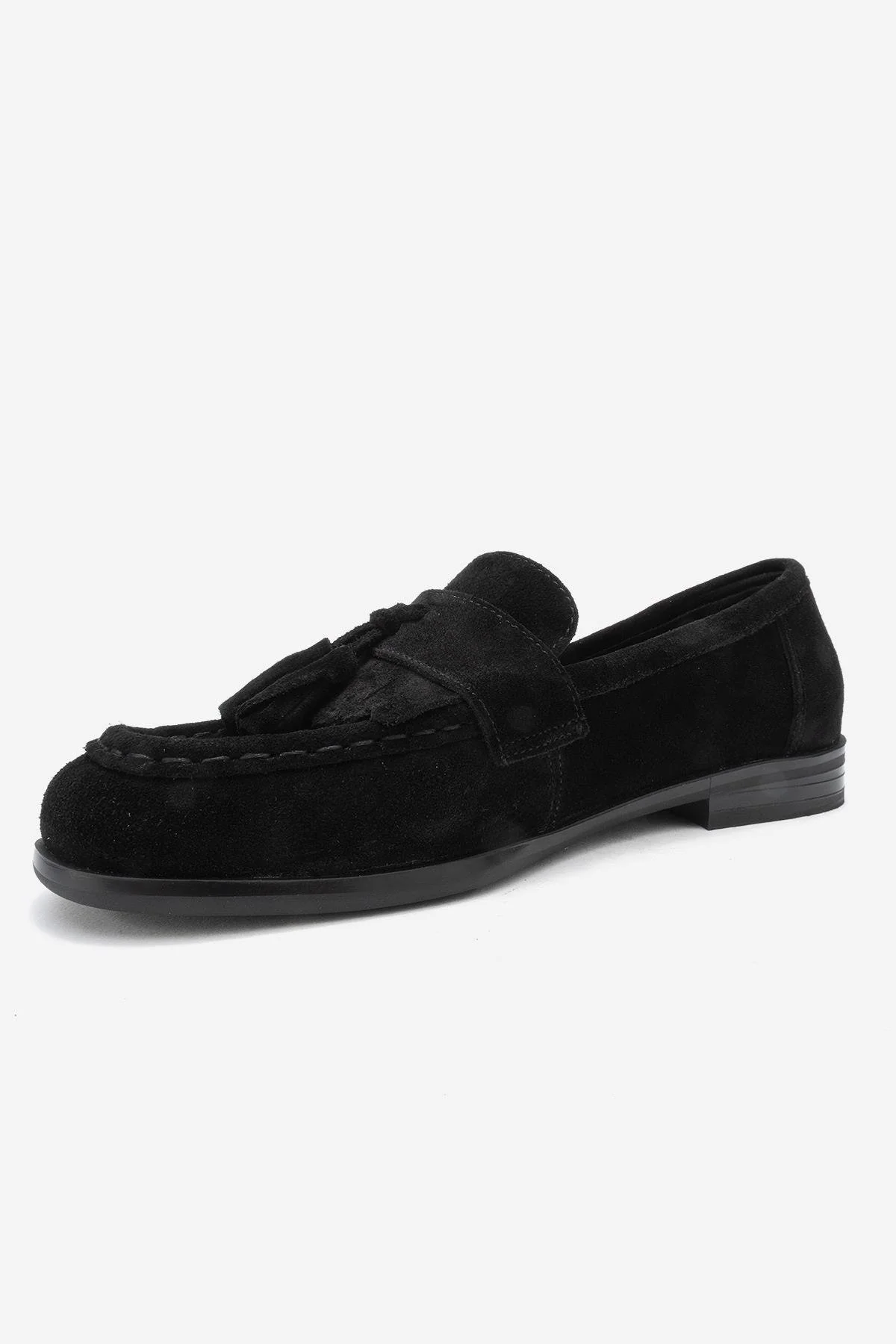 Lupen - Black Suede Tassel Genuine Leather Loafer (Women) - Image 4