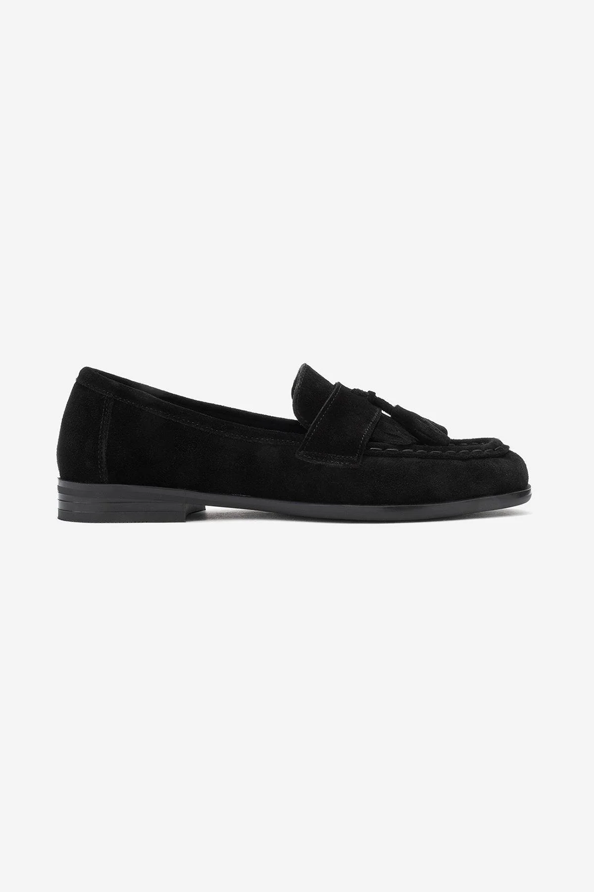 Lupen - Black Suede Tassel Genuine Leather Loafer (Women) - Image 6