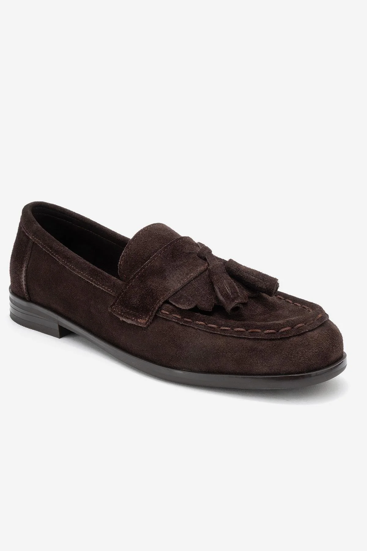 Lupen - Brown Suede Genuine Leather Tassel Loafer (Women) - Image 3