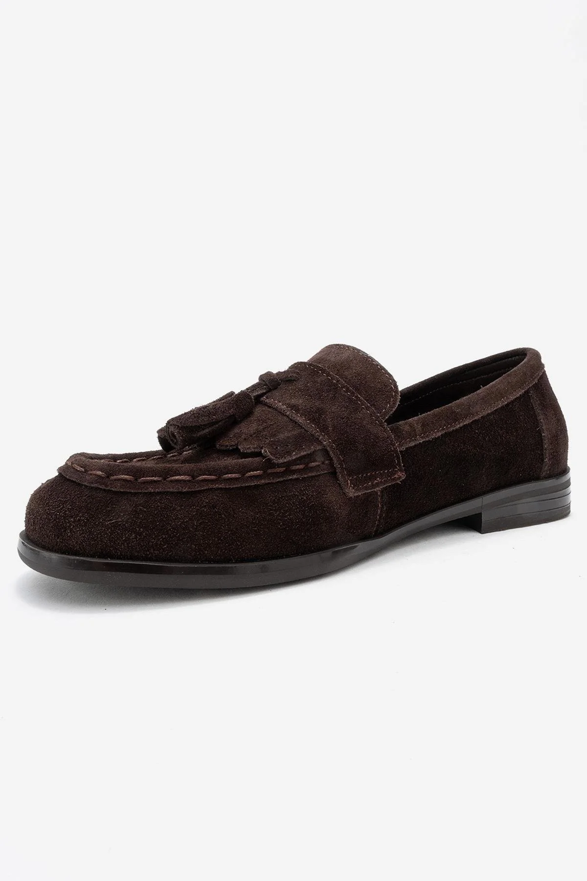 Lupen - Brown Suede Genuine Leather Tassel Loafer (Women) - Image 4