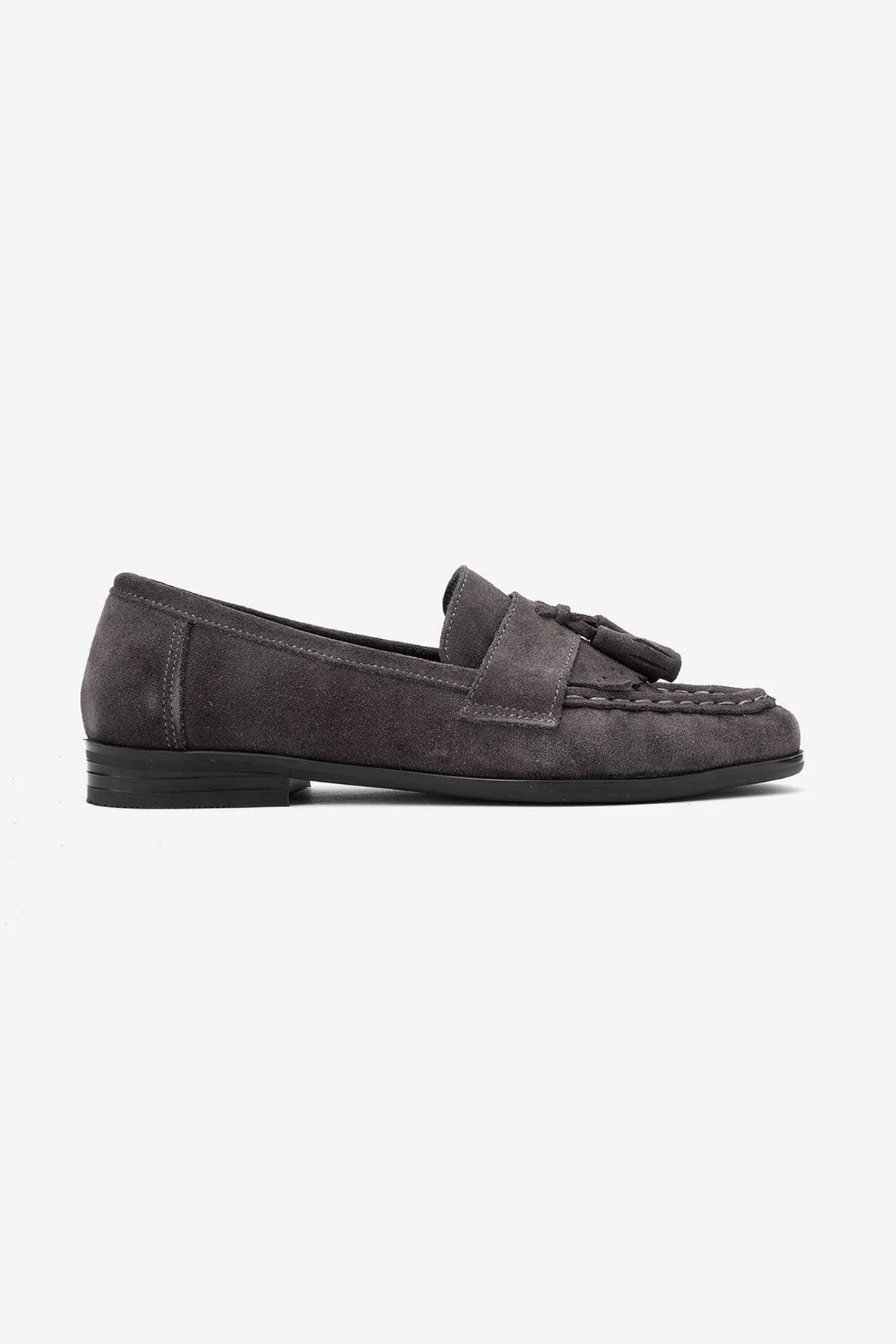 Lupen - Grey Suede Tassel Genuine Leather Loafer (Women) - Image 6