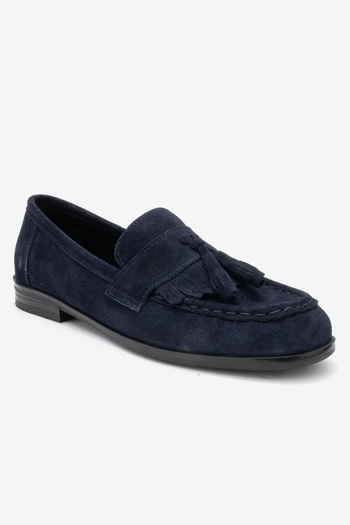 Lupen - Navy Suede Tassel Genuine Leather Loafer (Women) - Image 3