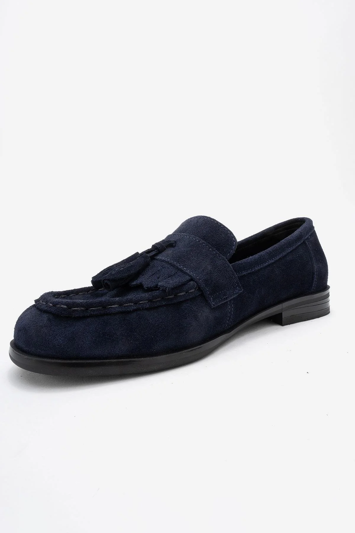 Lupen - Navy Suede Tassel Genuine Leather Loafer (Women) - Image 4