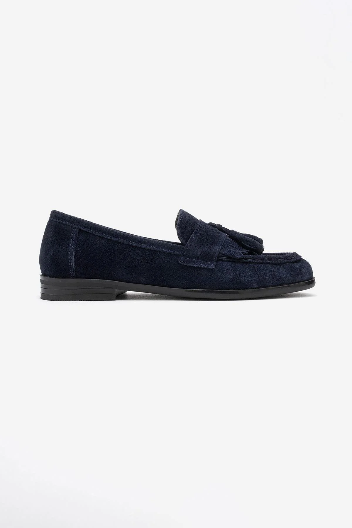 Lupen - Navy Suede Tassel Genuine Leather Loafer (Women) - Image 6