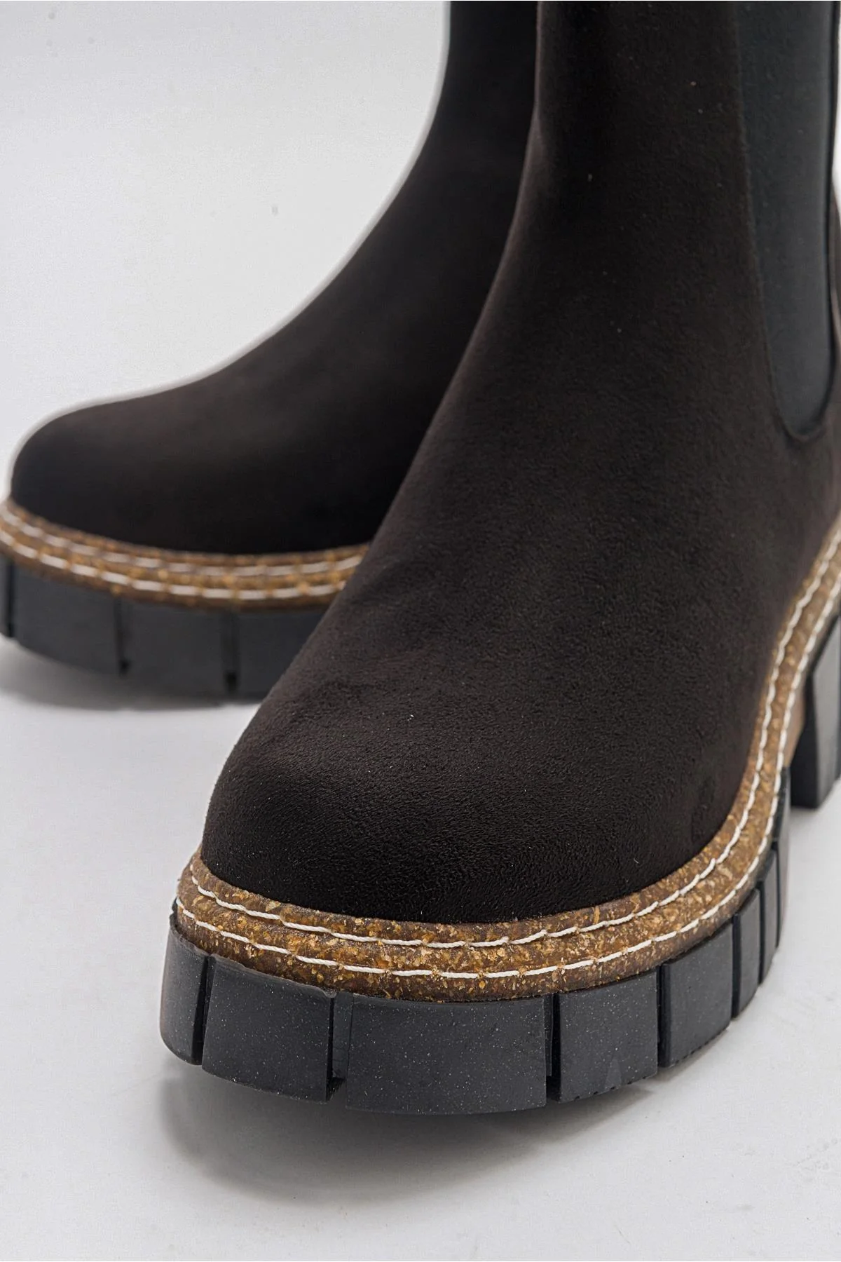 Luz Black Suede Block Heel Boot (Women) - Image 5