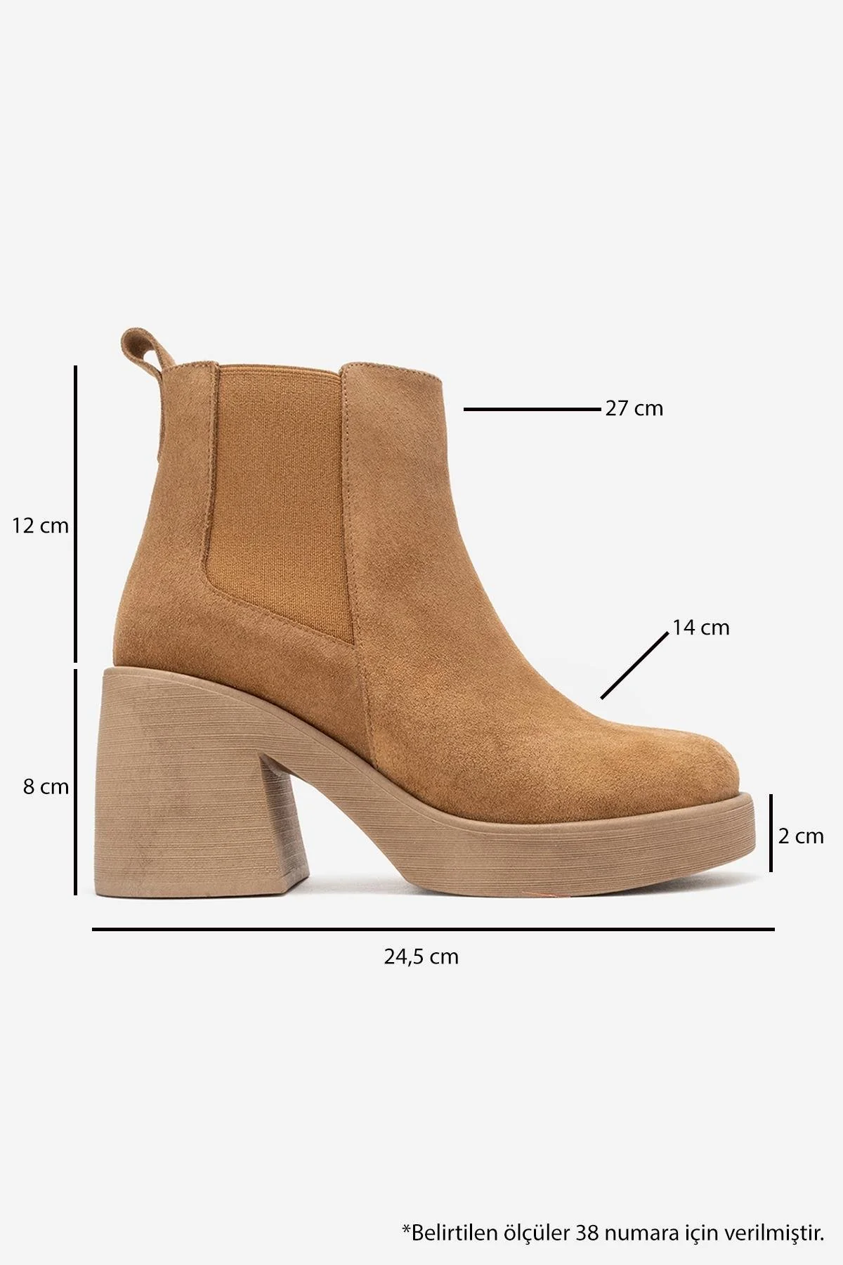 Lysa - Cognac Suede Genuine Leather Platform Heel Boot (Women) - Image 6