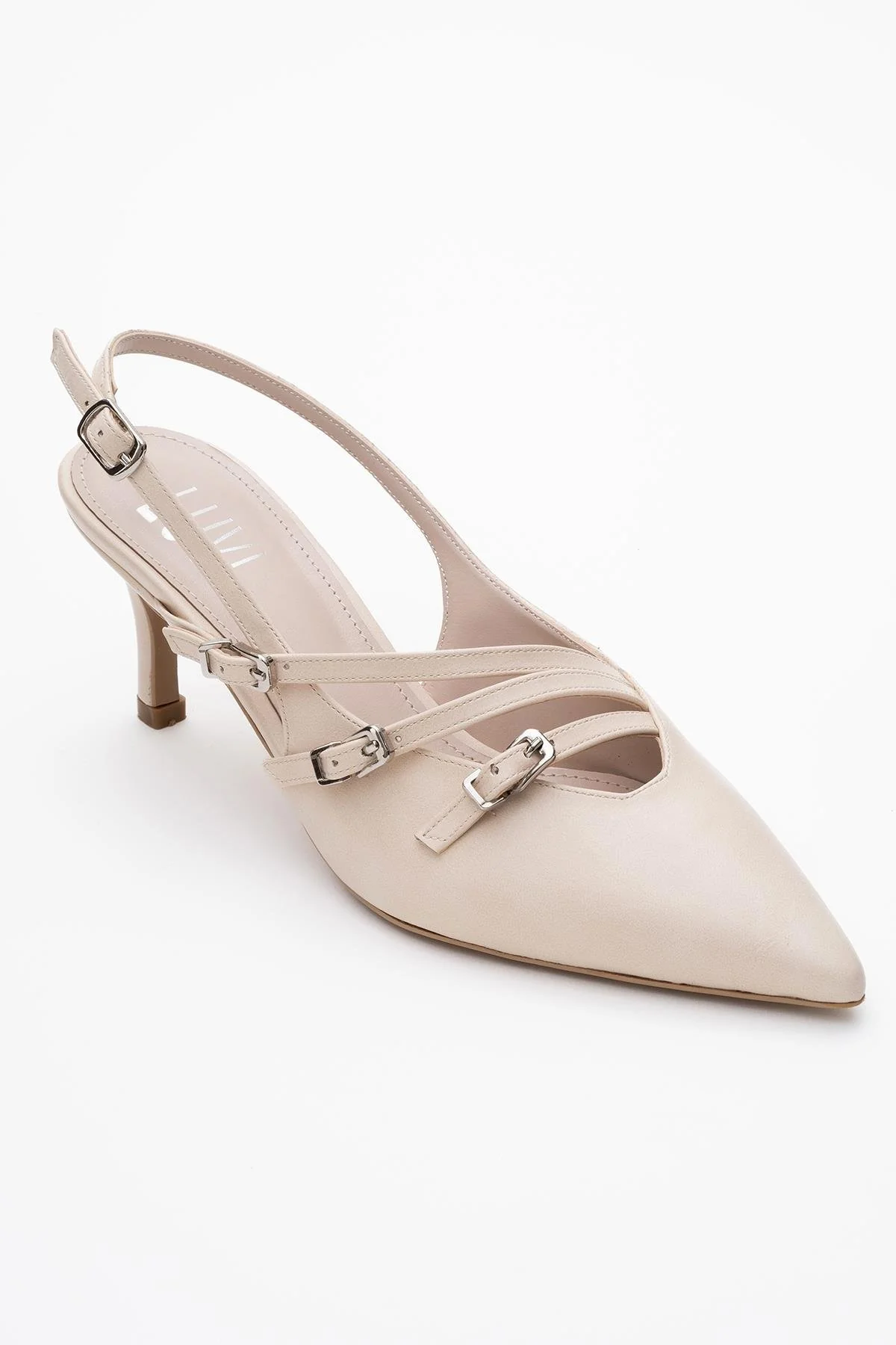 Magra Beige Cilt Pointed-Toe Slingback Stiletto (Women) - Image 3