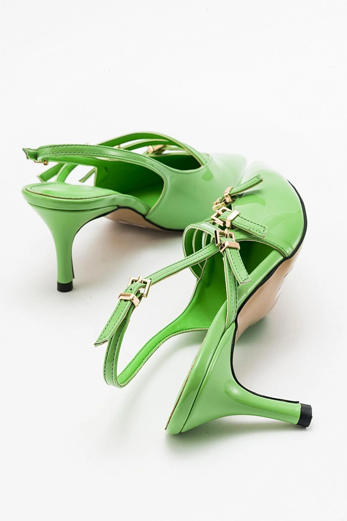 Magra Green Patent Pointed-Toe Slingback Stiletto (Women) - Image 4