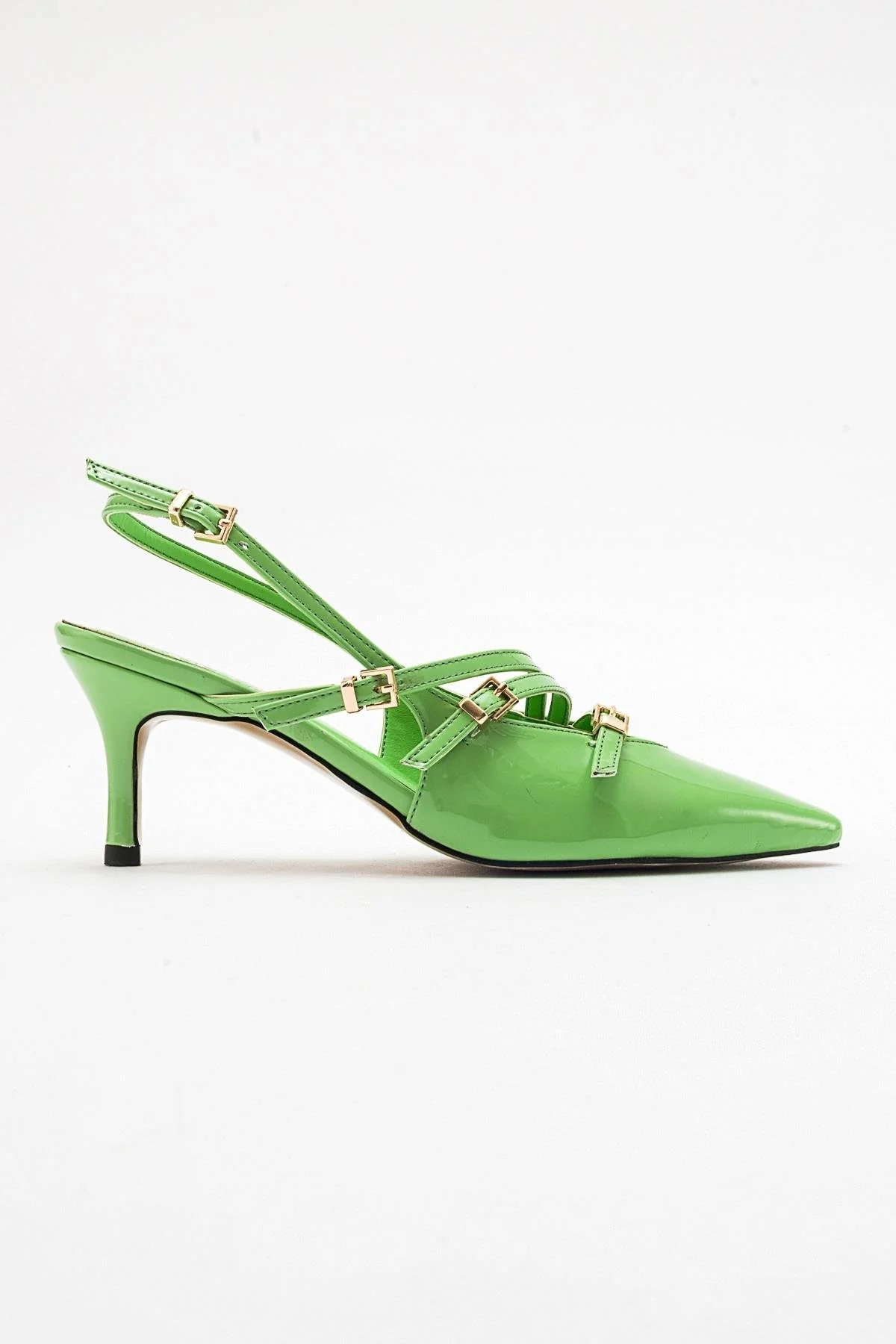 Magra Green Patent Pointed-Toe Slingback Stiletto (Women) - Image 6