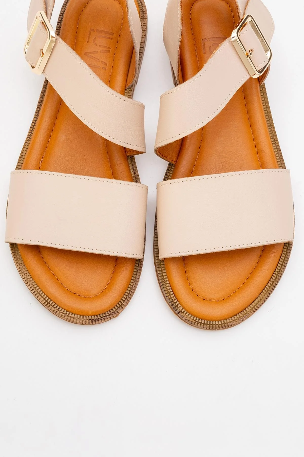 Majesty Beige Leather Sandal (Women) - Image 2
