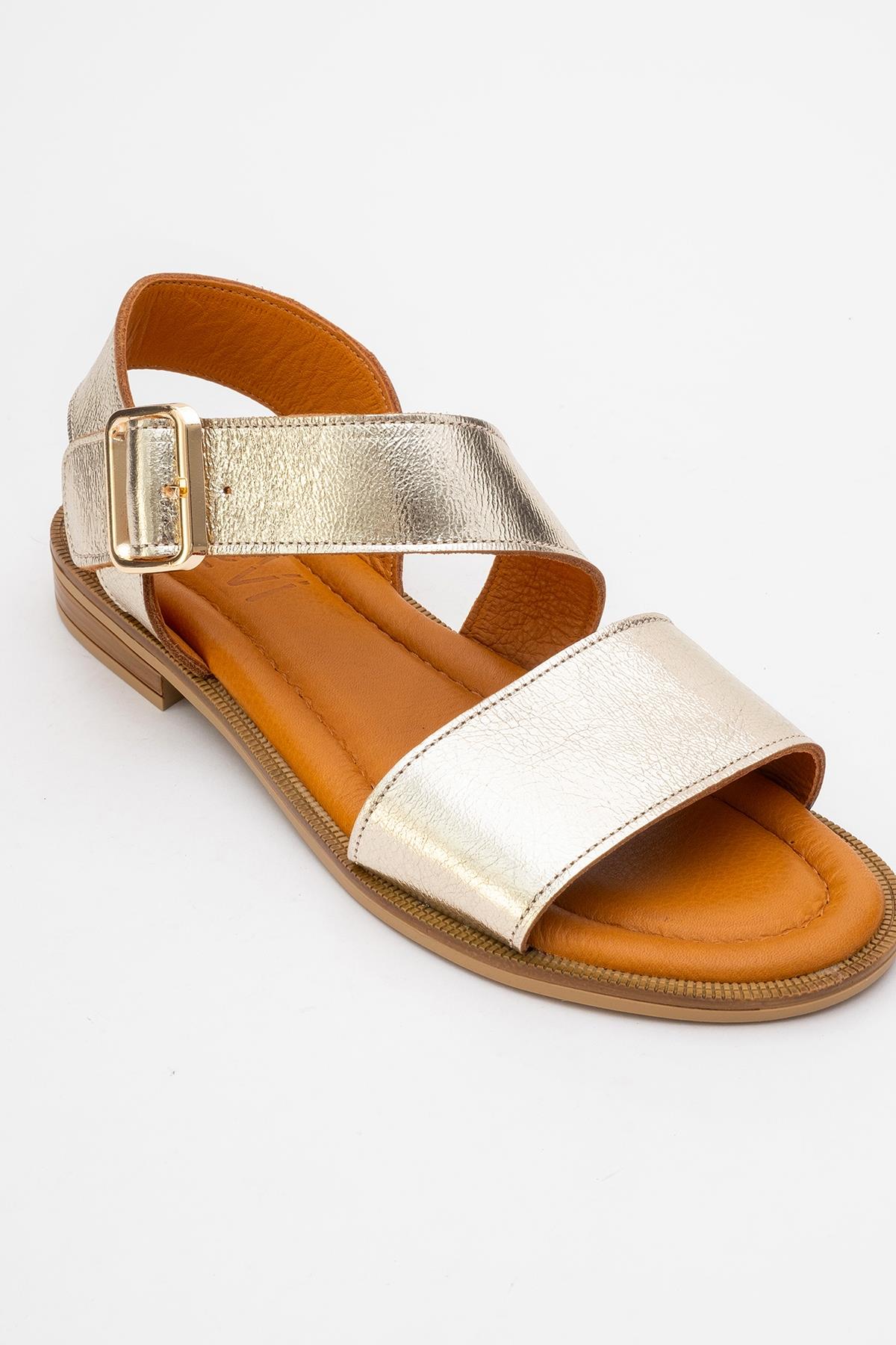 Majesty Gold Leather Sandal (Women) - Image 3