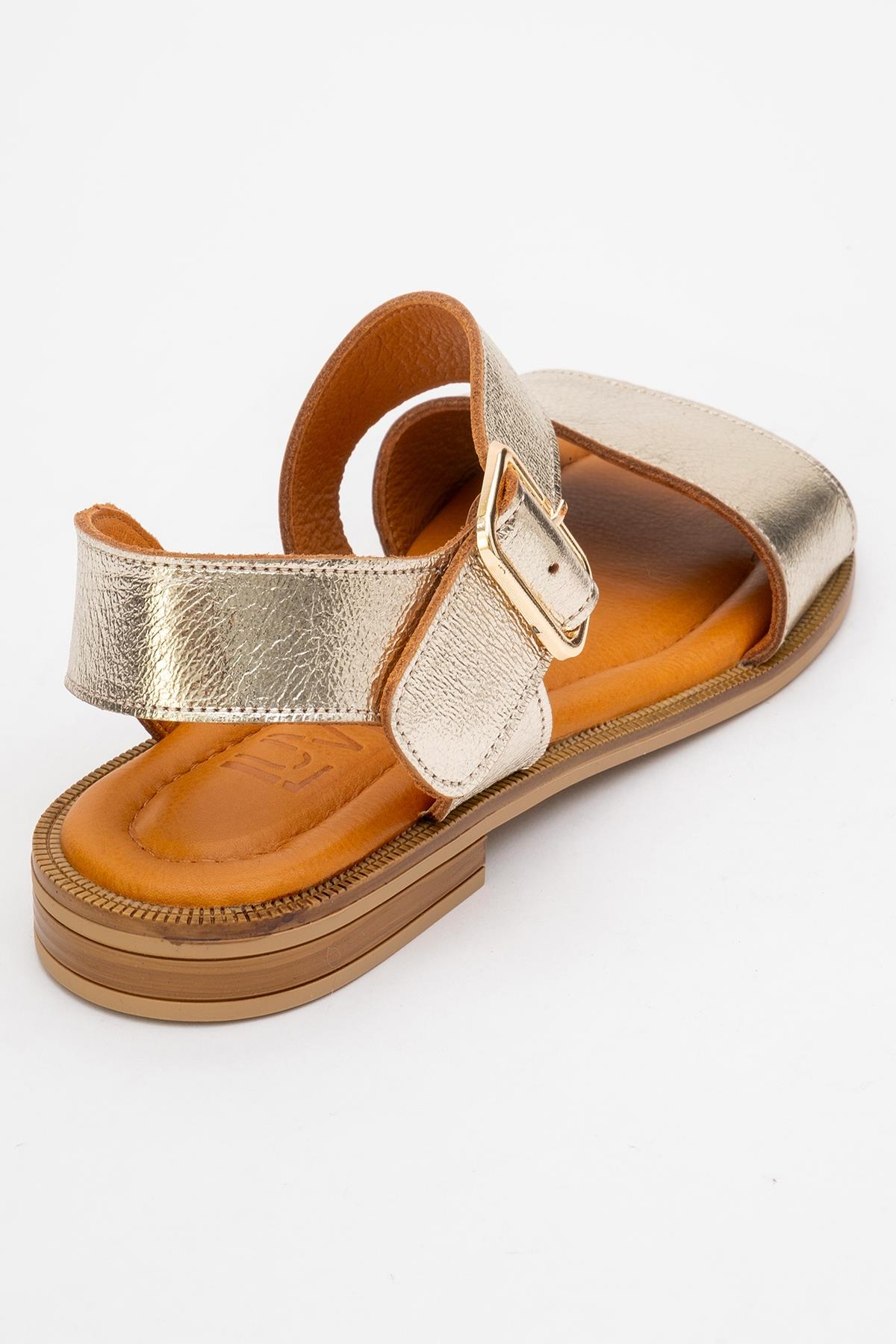 Majesty Gold Leather Sandal (Women) - Image 5