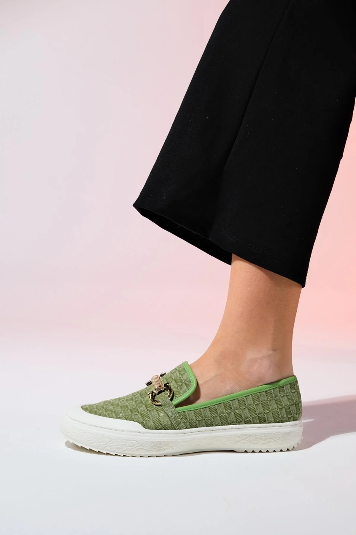 Marakesh - Green Denim Buckle Loafer (Women) - Image 4