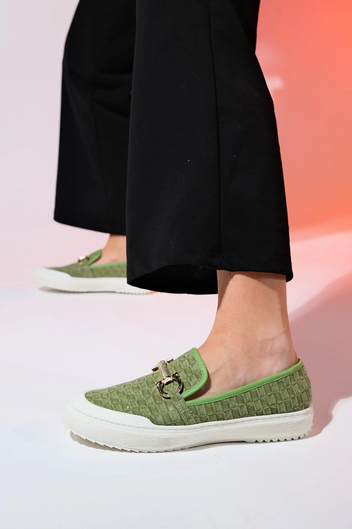 Marakesh - Green Denim Buckle Loafer (Women) - Image 5