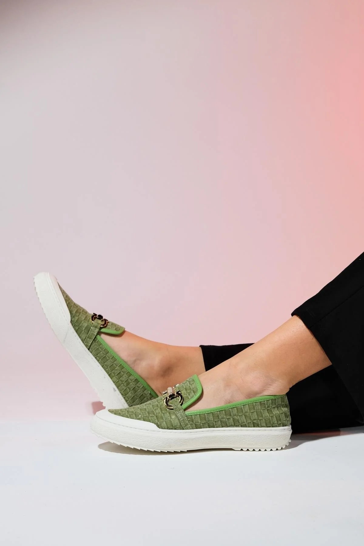 Marakesh - Green Denim Buckle Loafer (Women) - Image 6