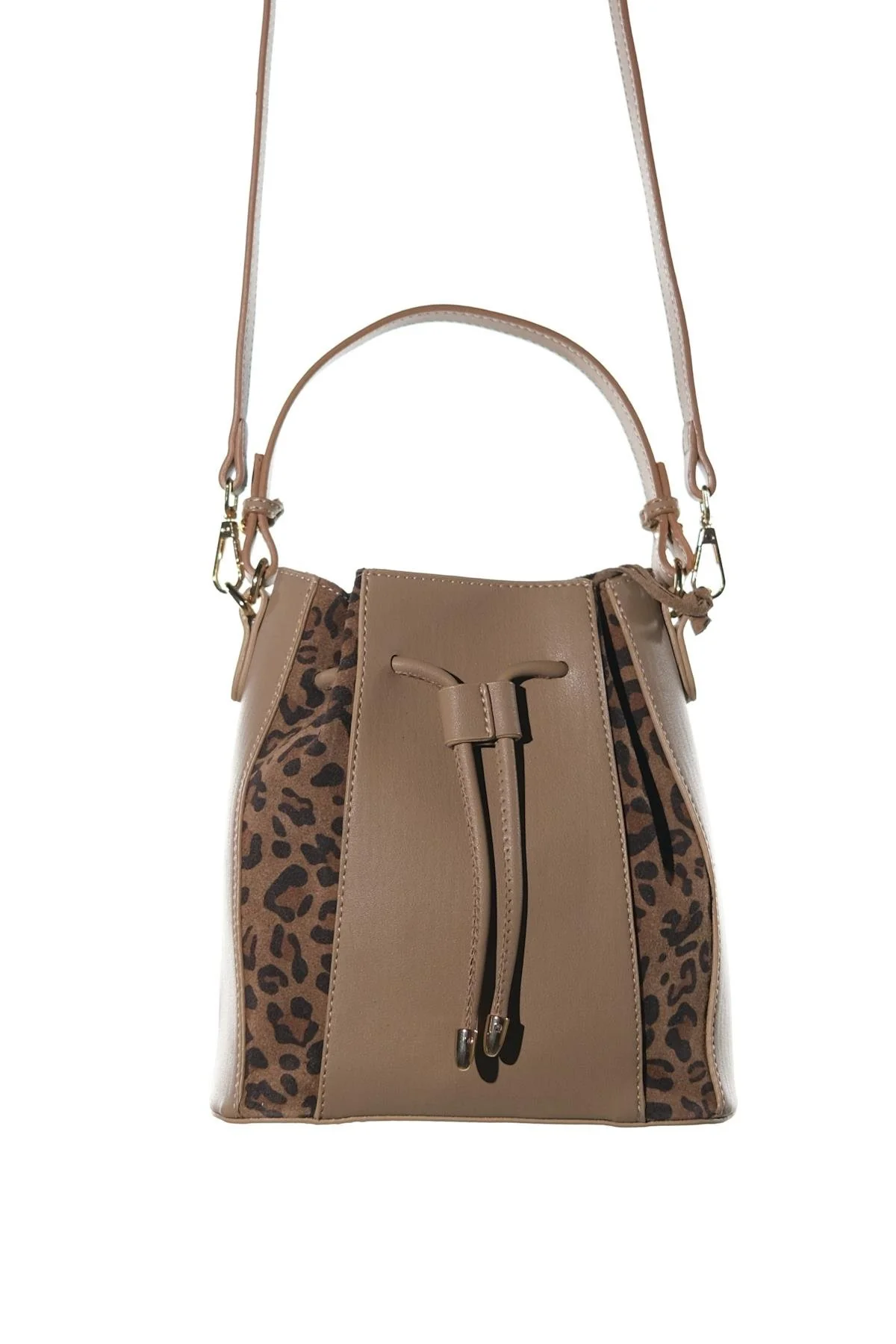 MARALIS - Taupe Genuine Suede Leather Shoulder Bag (Women) - Image 7