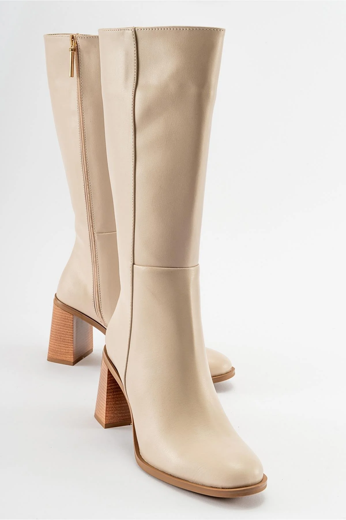 Maranta - Beige Heeled Knee-High Boot (Women)