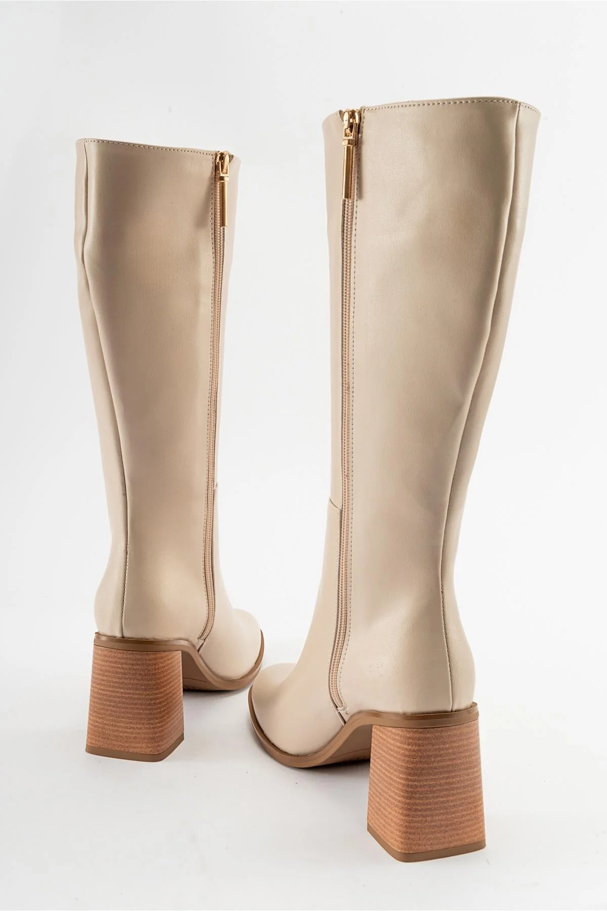 Maranta - Beige Heeled Knee-High Boot (Women) - Image 4