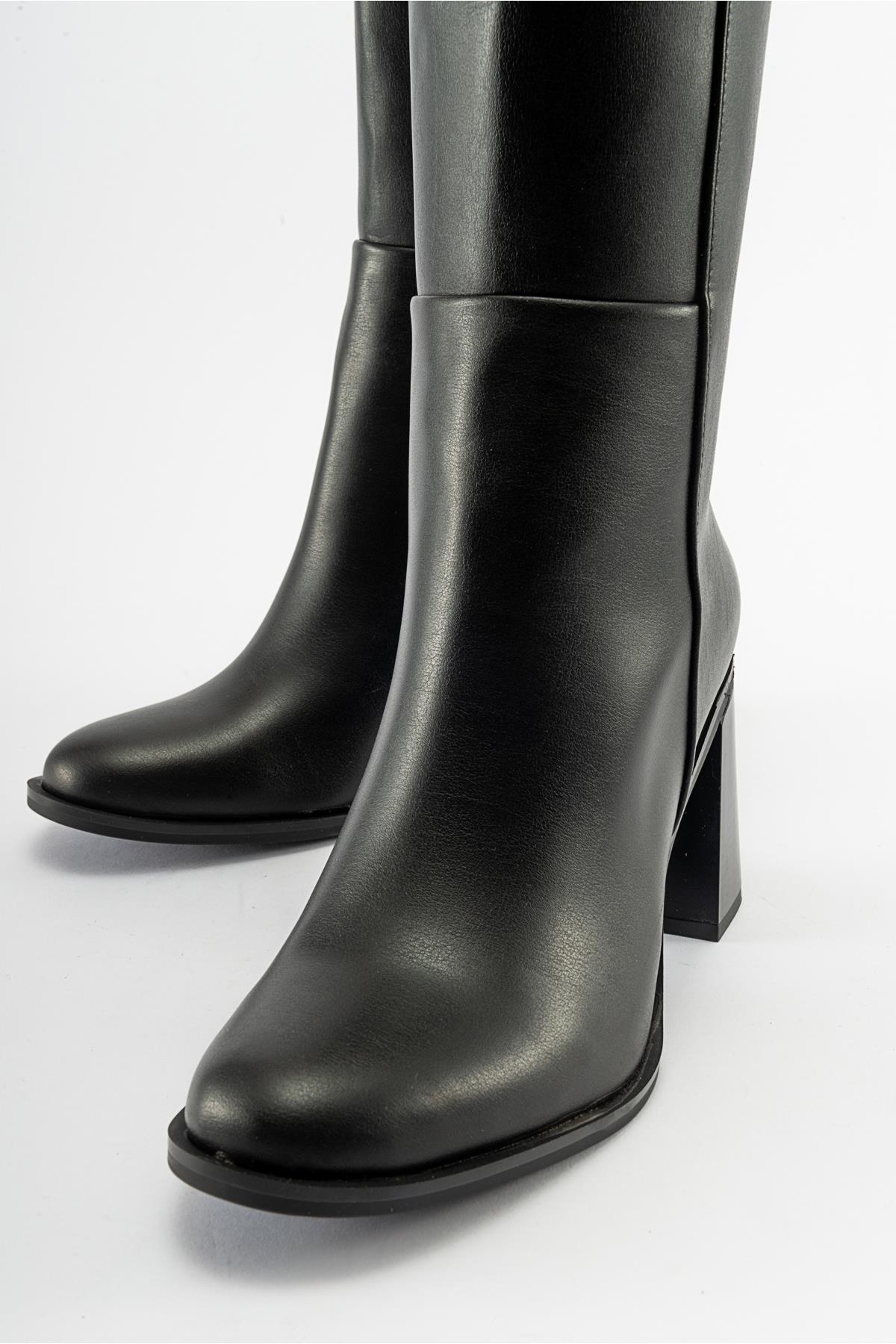 Maranta - Black Heeled Knee-High Boot (Women) - Image 5