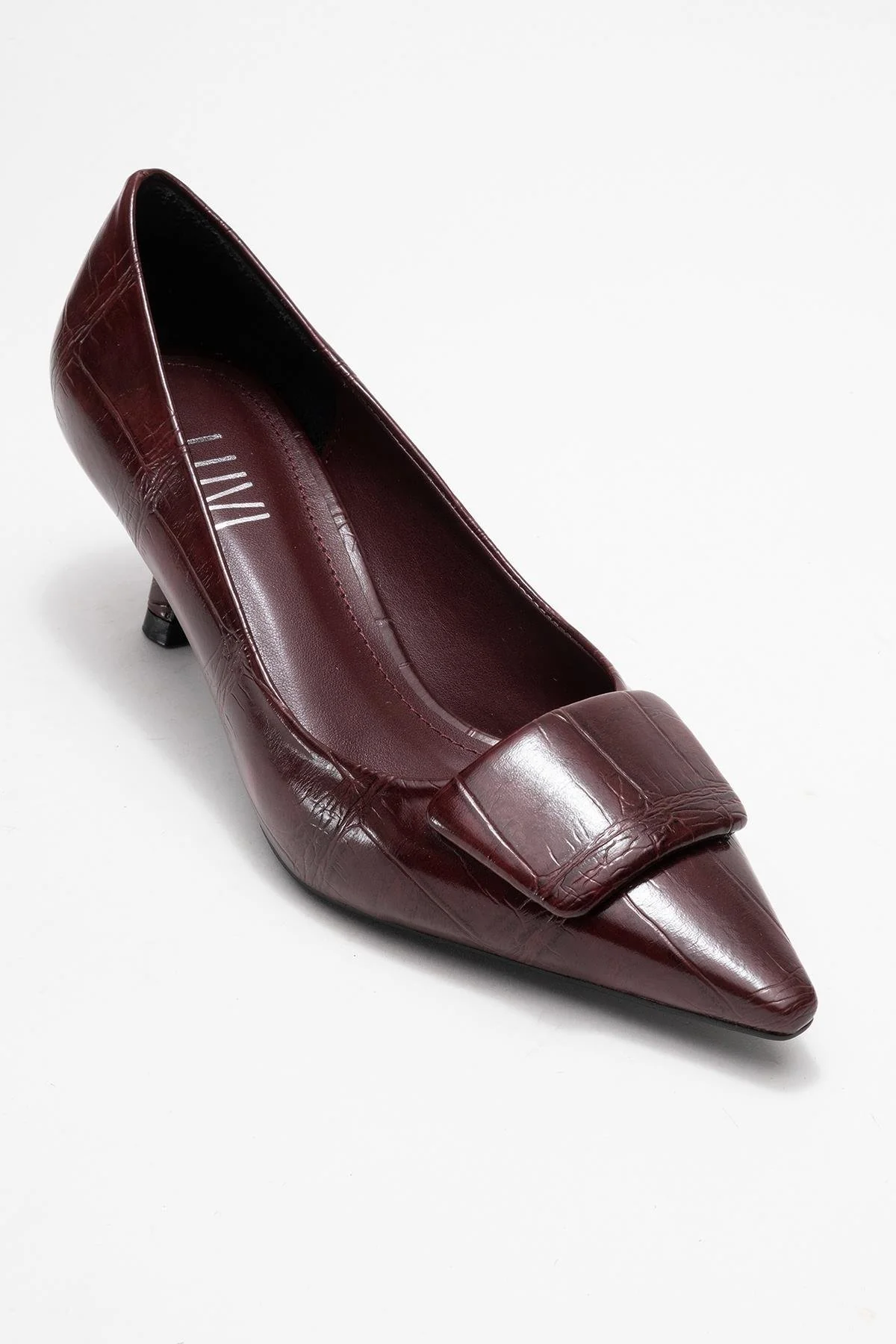 Marcia - Burgundy Printed Buckle Stiletto Heeled Shoe (Women) - Image 3